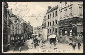 Carte postale Laon, La Rue du Bourg