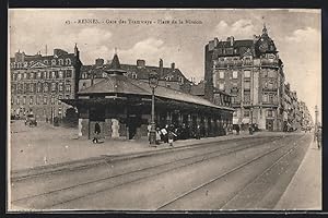 Carte postale Rennes, Gare des Tramways-Place de la Mission