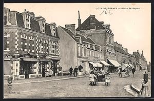 Carte postale Littry-les-Mines, Route de Bayeux