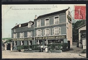 Carte postale Vaucresson, Café-Restaurant de la Gare, Maison Bicheret