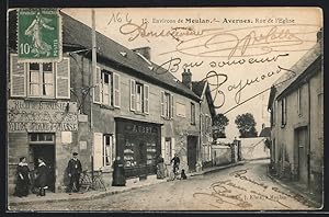 Carte postale Avernes, Rue de l`Eglise