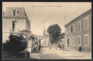Carte postale Soustons, Rue de la République