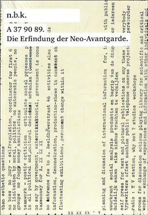 Immagine del venditore per 37 90 89 - ANTWERPEN 1969 : Die Erfindung der Neo-Avantgarde venduto da BOOKSELLER  -  ERIK TONEN  BOOKS
