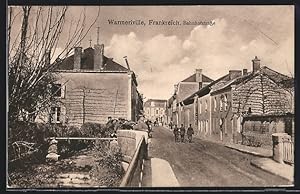 Carte postale Warmeriville, des soldats in der Rue de la Gare