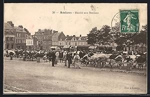 Carte postale Amiens, Marché aux Bestiaux