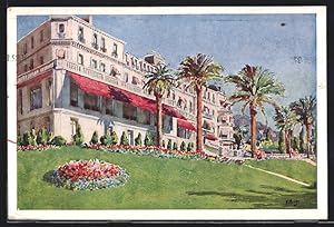 Künstler-Carte postale Cannes, Hotel Beau-Séjour