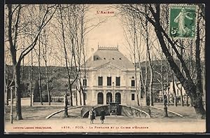 Carte postale Foix, La Fontaine et la Caisse d`Epargne