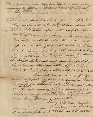 Letter to John K. West, Member of the Notorious New Orleans Attorney, Discussing a Conversation w...