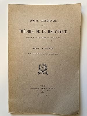 Quatre conférences sur le théorie de la relativité.
