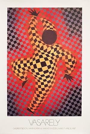 1987 Swedish Exhibition Poster - Vasarely, Galerie Börjeson