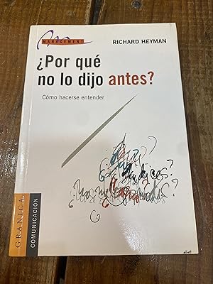 Seller image for A Por Que No Lo Dijo Antes (Spanish Edition) for sale by Trfico de Libros Lavapies