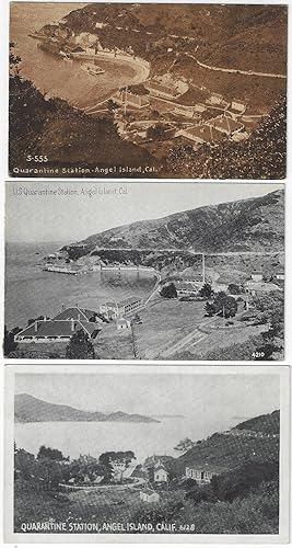 Circa 1900 - Three postcards showing quarantine and immigration facilities at Angel Island near S...