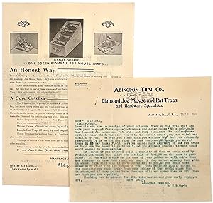 Abingdon Trap Company Illustrated Circular and Sales Letter on Company Billhead