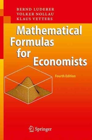 Image du vendeur pour Mathematical Formulas for Economists mis en vente par GreatBookPrices