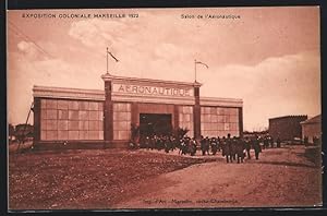 Image du vendeur pour Ansichtskarte Marseille, Exposition Coloniale 1922, Salon de l`Aronautique, les visiteurs sortent mis en vente par Bartko-Reher