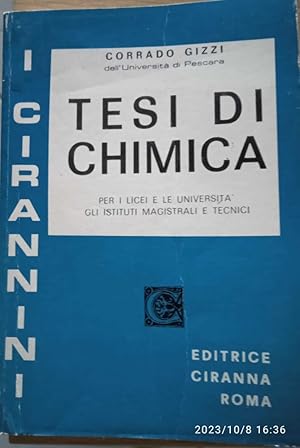 Seller image for Tesi di chimica for sale by librisaggi