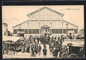 Carte postale Niort, Les Halles