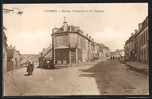 Carte postale Lormes, Routes d`Avallon et de Tannay