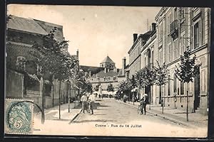 Carte postale Cosne, Rue du 14 Juillet