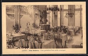 Carte postale Caen, Hotel Moderne, Vue partielle d`une salle a manger