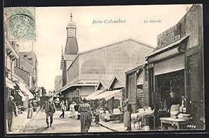 Carte postale Bois-Colombes, Le Marche