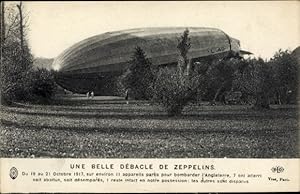 Ansichtskarte / Postkarte Ein wunderschönes Debakel der Zeppeline, Bombardierung Englands, 1917