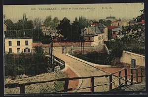 Carte postale Versailles, Grille et Pont Saint-Martin