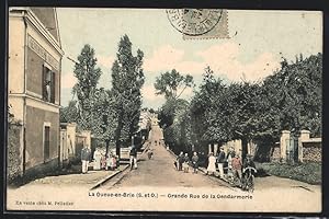 Carte postale La Queue-en-Brie, Grande Rue de la Gendarmerie