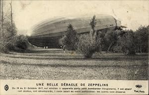 Ansichtskarte / Postkarte Une Belle Debacle de Zeppelins, Bombarding England, 1917