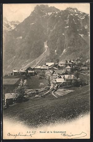 Carte postale Novel, vue générale et le Grammont