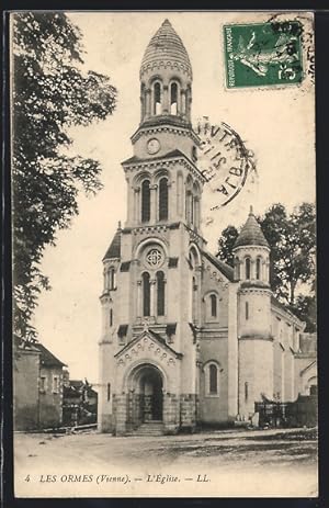 Carte postale Les Ormes, L`Eglise