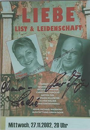Bild des Verkufers fr Original Autogramm Manon Strache & Peer Jger /// Autograph signiert signed signee zum Verkauf von Antiquariat im Kaiserviertel | Wimbauer Buchversand