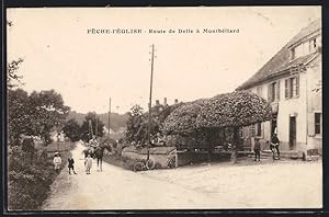 Carte postale Feche-l`Èglise, Route de Delle à Montbèliard