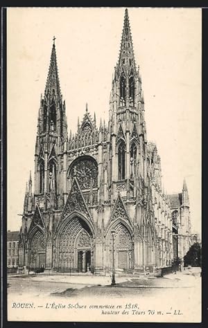Carte postale Rouen, L`Église St-Ouen