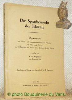 Imagen del vendedor de Das Sprachenrecht der Schweiz. Diss. a la venta por Bouquinerie du Varis