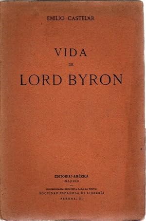 Image du vendeur pour Vida de Lord Byron . mis en vente par Librera Astarloa