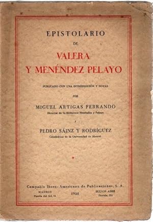 Bild des Verkufers fr Epistolario de Valera y Menndez Pelayo . zum Verkauf von Librera Astarloa