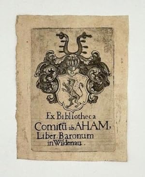 Ex Bibliotheca Comitu[m] ab Aham, Liber: Baronum in Wildenau". Gest. Wappenexlibris der Grafen v...