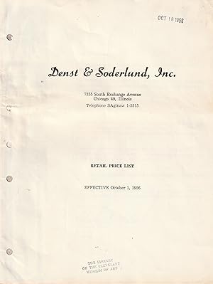 Denst & Soderland, Inc. Retail Price List