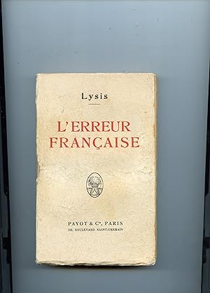 Seller image for L' ERREUR FRANAISE for sale by Librairie CLERC