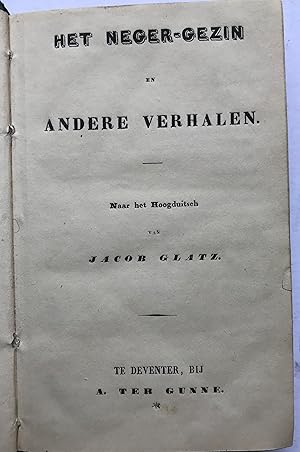 Seller image for Het neger-gezin en andere verhalen. for sale by Novemberland Rare Books/ILAB