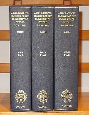 A Biographical Register of the University of Oxford to A.D. 1500 [ Complete in 3 Volumes ]