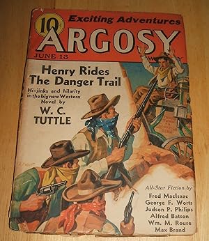 Bild des Verkufers fr Argosy Weekly for June 13th, 1936 // The Photos in this listing are of the magazine that is offered for sale zum Verkauf von biblioboy