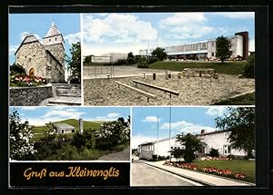 Ansichtskarte Kleinenglis, Spielplatz, Kirche, Strassenpartie mit Gebäude