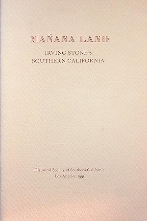 Seller image for Maana Land, Irving Stone's Southern California for sale by Epilonian Books