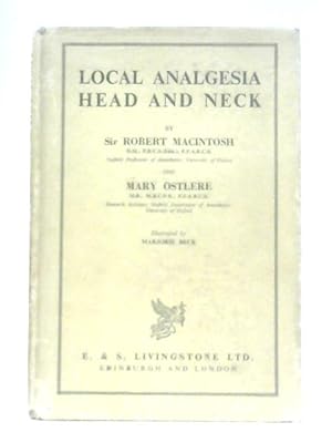 Imagen del vendedor de Local Analgesia: Head and Neck a la venta por World of Rare Books