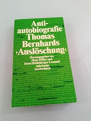 Immagine del venditore per Antiautobiografie Zu Thomas Bernhards 'Auslschung' venduto da SIGA eG