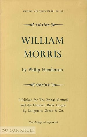 Seller image for WILLIAM MORRIS for sale by Oak Knoll Books, ABAA, ILAB