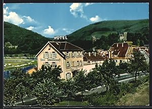 Imagen del vendedor de Ansichtskarte Neckarsteinach, Hotel Schwalbennest gegen Hgelpanorama, Inh. Anna Reinhard u. Sohn a la venta por Bartko-Reher