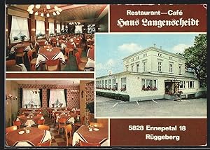 Ansichtskarte Ennepetal /Rüggeberg, Restaurant-Café Haus Langenscheidt, innen und aussen, Rüggebe...